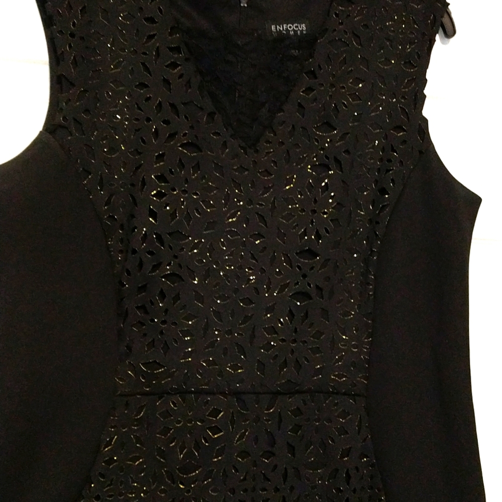 EnFocus Women black and gold dress size 14W